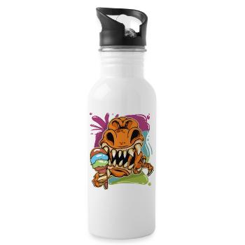 Aimer le dessin animé T-Rex - Gourde avec paille intégrée - blanc - Droite