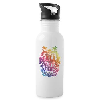 Malle Party Vibes - Trinkflasche mit integriertem Trinkhalm - Weiß - Rechts