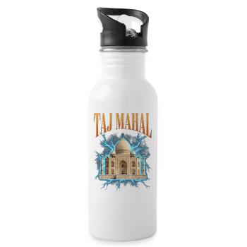 Taj-Mahal-Fälschung - Trinkflasche mit integriertem Trinkhalm - Weiß - Rechts