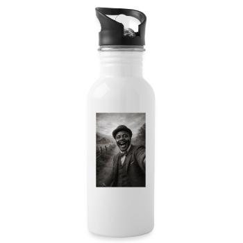 Scott Joplin Selfie - Trinkflasche mit integriertem Trinkhalm - Weiß - Rechts