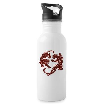 Circle of the Panthers – Shadow Fight - Water bottle with straw - white - Right