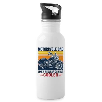 Motorcycle Dad Shirt Cooler Dad Biker Geschenk - Trinkflasche mit integriertem Trinkhalm - Weiß - Rechts