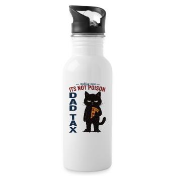T-shirt Dad Tax Cadeau de pizza drôle pour chat - Gourde avec paille intégrée - blanc - Droite