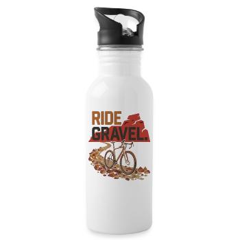 Ride Gravel Bike Offroad Bike Adventure - Water bottle with straw - white - Right