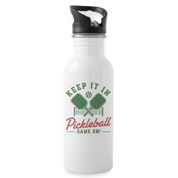 Pickleball Keep It In Game On funny player pickle - Trinkflasche mit integriertem Trinkhalm - Weiß - Rechts