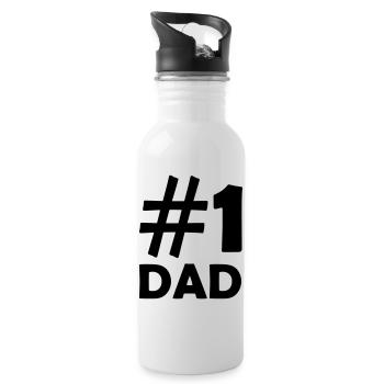 1 Dad - Trinkflasche mit integriertem Trinkhalm - Weiß - Rechts
