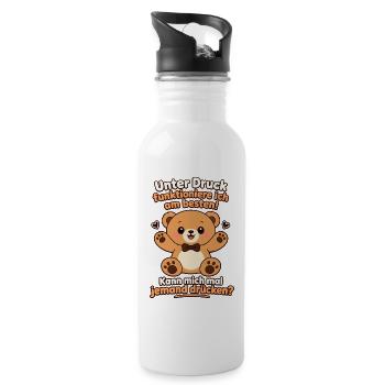 Umarmung Unter druck funktioniere ich am besten - Trinkflasche mit integriertem Trinkhalm - Weiß - Rechts