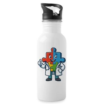 Puzzle Pals Doktormaskottchen - Trinkflasche mit integriertem Trinkhalm - Weiß - Rechts