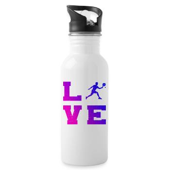 Padel doubles fans and padel rules go together - Water bottle with straw - white - Right