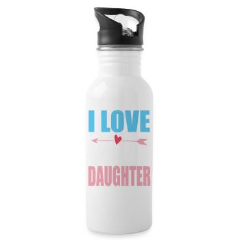 LGBT-Pride-Monat – Ich liebe meine trans Tochter - Trinkflasche mit integriertem Trinkhalm - Weiß - Rechts