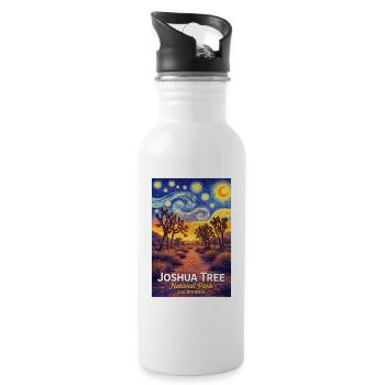 Joshua Tree National Park, California - Water bottle with straw - white - Right