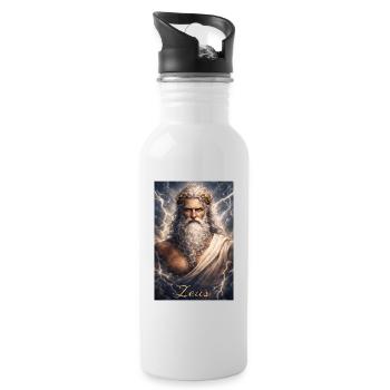Zeus Portrait - Water bottle with straw - white - Right