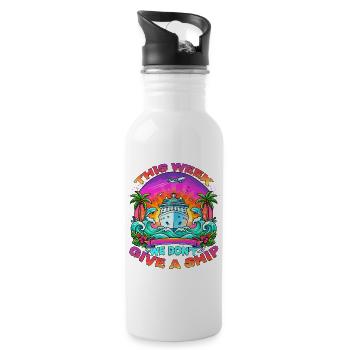 This Week We Don't Ship Family Vacation Cruising - Water bottle with straw - white - Right
