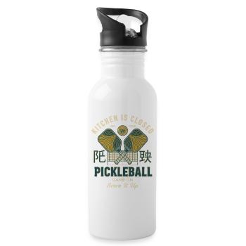 Die Pickleball-Küche ist geschlossen, das Spiel ist bei Serve It Up geschlossen - Trinkflasche mit integriertem Trinkhalm - Weiß - Rechts