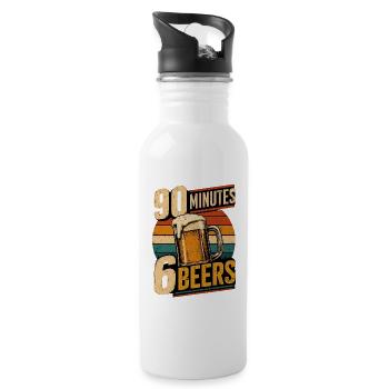 90 Minutes 6 Beers - Trinkflasche mit integriertem Trinkhalm - Weiß - Rechts