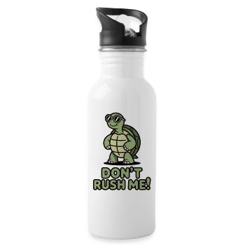 Don’t Rush Me Shirt mit Schildkröte - Trinkflasche mit integriertem Trinkhalm - Weiß - Rechts