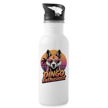 Dingo Australischer Wildhund Tierliebhaber Design  - Trinkflasche mit integriertem Trinkhalm - Weiß - Rechts