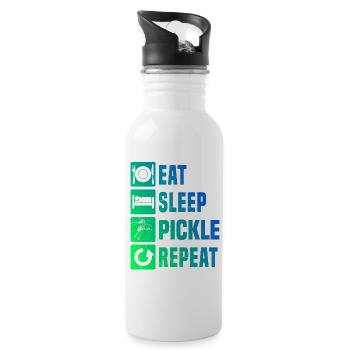 Pickleball Fan Design für Pickleballspielerin Fans - Trinkflasche mit integriertem Trinkhalm - Weiß - Rechts