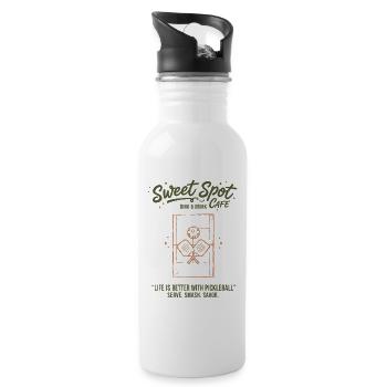 Pickleball Life Is Better With Pickleball Court - Water bottle with straw - white - Right