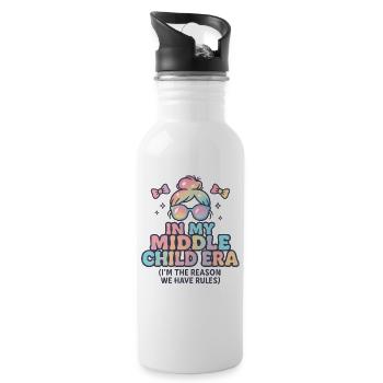 Daughter Family Humor In My Middle Child Era - Water bottle with straw - white - Right