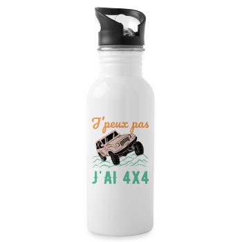 J’Peux Pas J’ai 4x4 Humour Off Road Tout Terrain - Gourde avec paille intégrée - blanc - Droite