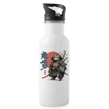 Guerrier paresseux samouraï - Gourde avec paille intégrée - blanc - Droite
