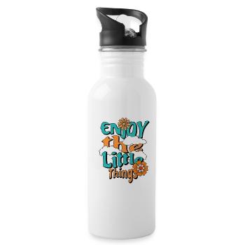 Enjoy the little things - Water bottle with straw - white - Right
