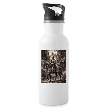 Knight Death and the Devil by Albrecht Dürer - Water bottle with straw - white - Right