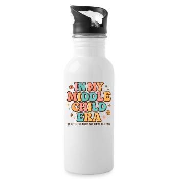 Daughter Family Humor In My Middle Child Era - Water bottle with straw - white - Right