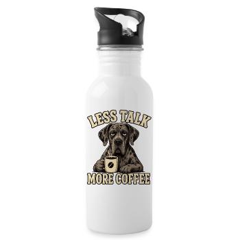 Great Dane Coffee Saying Shirt - Water bottle with straw - white - Right