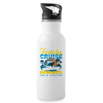 Family Cruise Memories Lifetime Kreuzfahrt - Water bottle with straw - white - Right