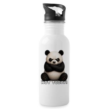Panda Not Today Meme - Water bottle with straw - white - Right