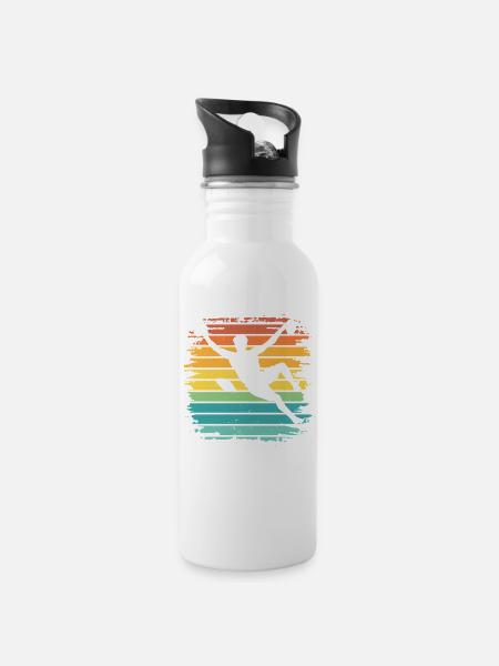 Boulderer Boulder Bouldern - Trinkflasche mit integriertem Trinkhalm - Weiß