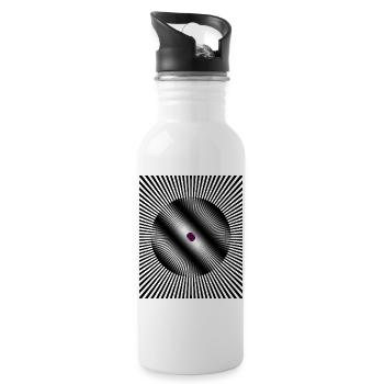 Radialer Lichtstrahlkreis - Trinkflasche mit integriertem Trinkhalm - Weiß - Rechts