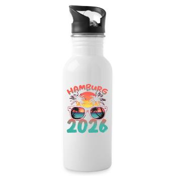 Hamburg 2026 - Water bottle with straw - white - Right