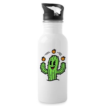A cactus with real talent - Water bottle with straw - white - Right