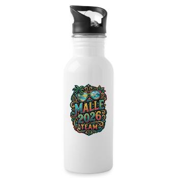 Malle 2026 Colorful Tropical - Water bottle with straw - white - Right