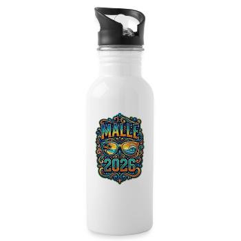 Malle 2026 Colorful Mallorca - Water bottle with straw - white - Right