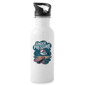 Under pressure seabird diver - Water bottle with straw - white - Right