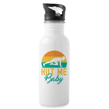 Fitness Fanatics Hiit Me Baby Calisthenics Gym - Trinkflasche mit integriertem Trinkhalm - Weiß - Rechts