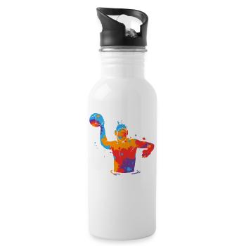 Water Polo Colorful Kids Men Boys Water Polo Players - Water bottle with straw - white - Right