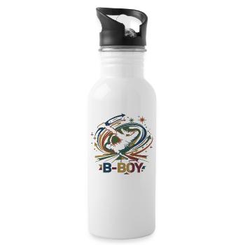 Breakdance B-Boy Graffiti Streetdance - Trinkflasche mit integriertem Trinkhalm - Weiß - Rechts