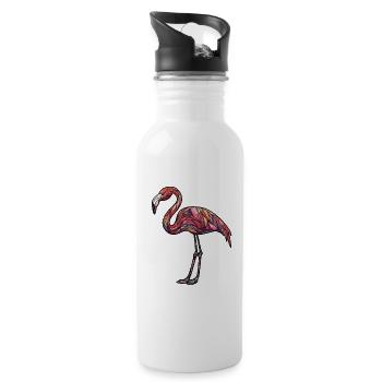 Flamingo - Water bottle with straw - white - Right