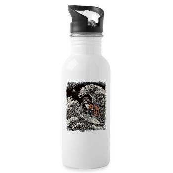 Ukiyo-e Baby Monkey Punch - Trinkflasche mit integriertem Trinkhalm - Weiß - Rechts