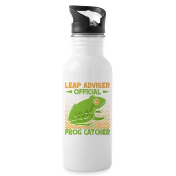 Frog Catcher Leap Adviser Official Frog - Trinkflasche mit integriertem Trinkhalm - Weiß - Rechts
