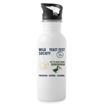 sourdough Wild Yeast Fest Society Off To Bake More - Water bottle with straw - white - Right