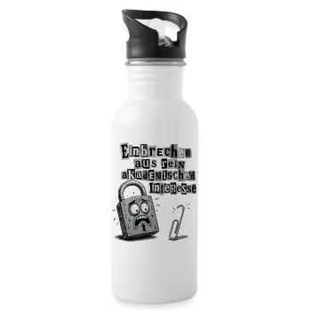 Lockpicking Sport Schloss Büroklammer - Trinkflasche mit integriertem Trinkhalm - Weiß - Rechts