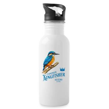 Conception de la nature des oiseaux martin-pêcheurs - Gourde avec paille intégrée - blanc - Droite
