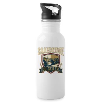 Saarbrigge Du Geiler - Trinkflasche mit integriertem Trinkhalm - Weiß - Rechts