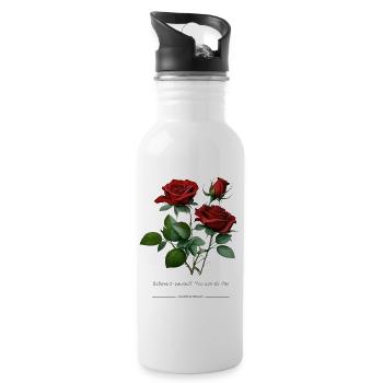 Rose - Trinkflasche mit integriertem Trinkhalm - Weiß - Rechts
